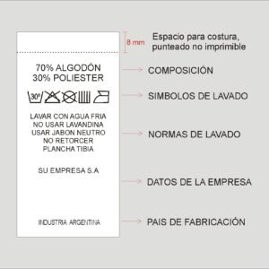 Etiqueta Textil de Composición y Cuidados